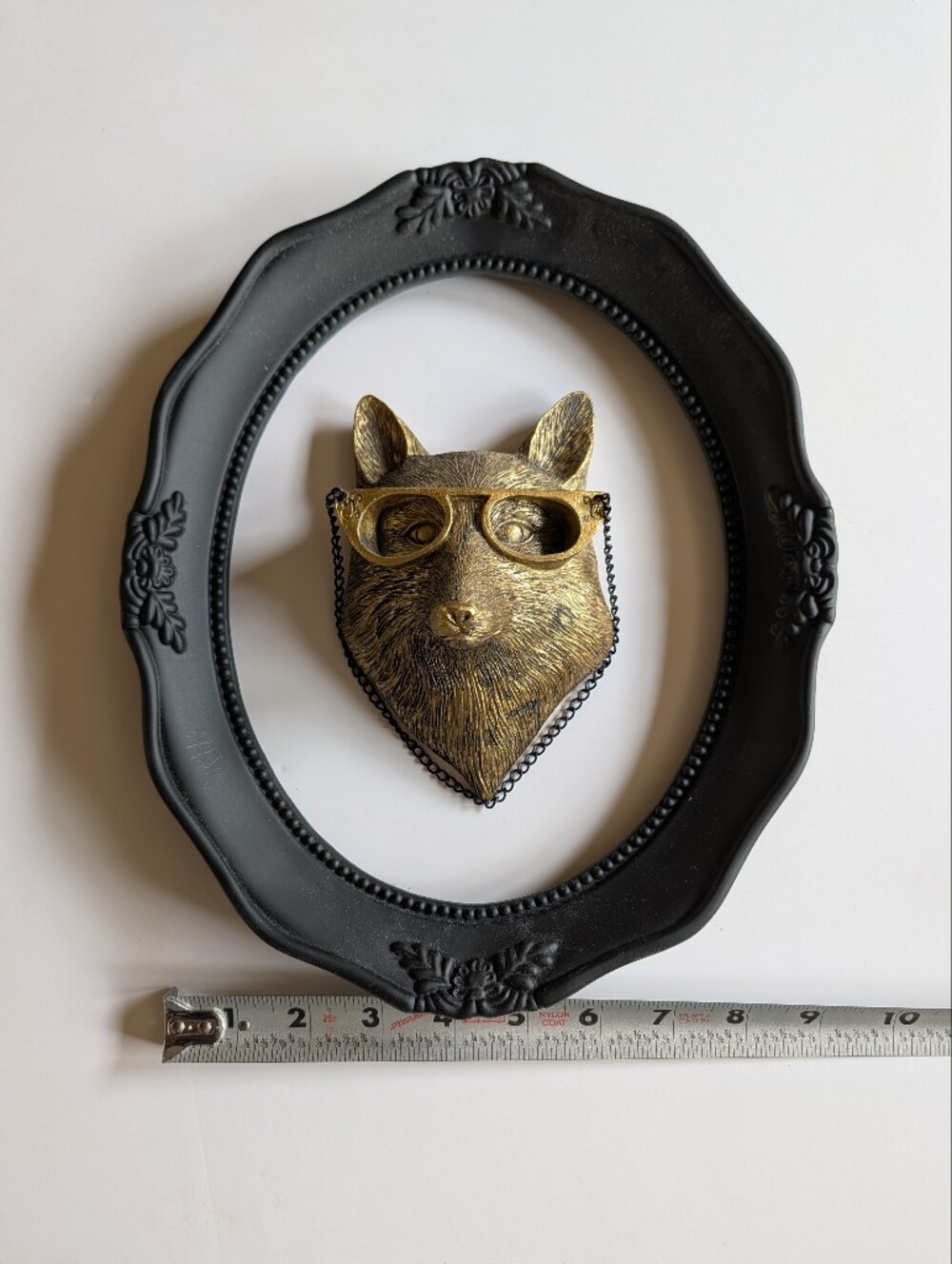 Gold 3D Fox Head Wall Accent with Glasses And Frame - Picture 2 of 3